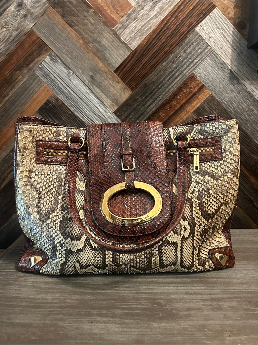 Dolce & Gabbana Multicolor Python Tote